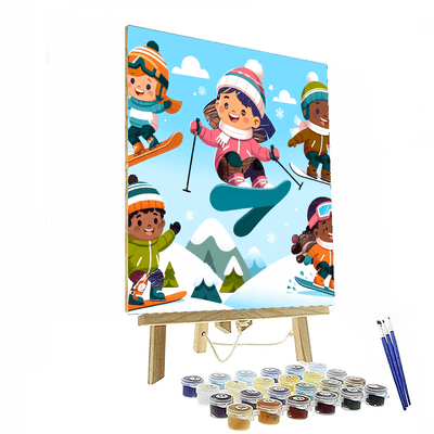 Joyful Winter Sports Numbered Painting Kits