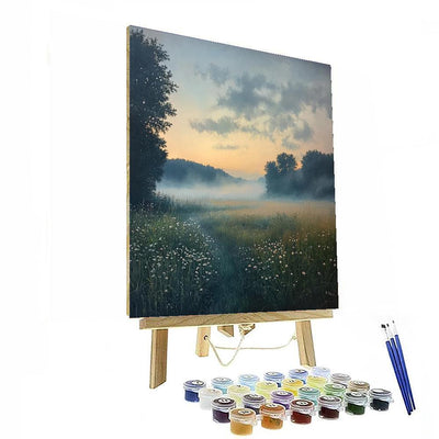 Nandalal Bose Inspired The Dawn Of Misty Meadows  Painting Number Kit