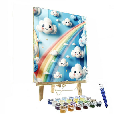 Whimsical Cloud Creatures Painting By Numbers Kit