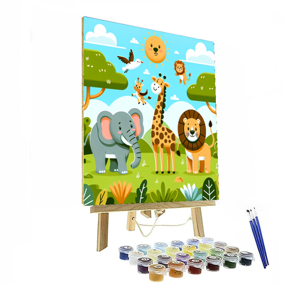 Charming Safari Adventures Painting Number Kit