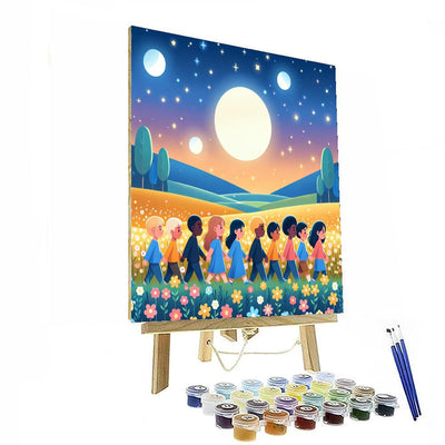 Moonlit Meadow Walk Paint By Color