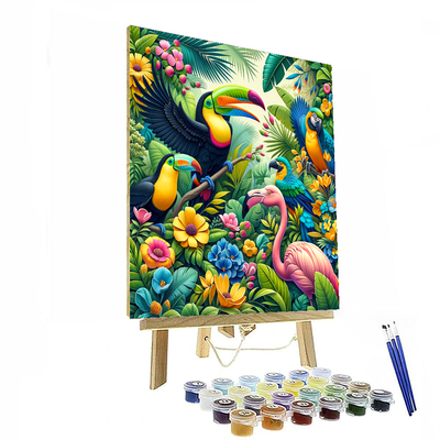 Vivid Tropical Birds Numbered Painting Kits