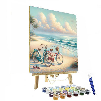 Vintage Bicycles By The Sea Numbered Painting Kits