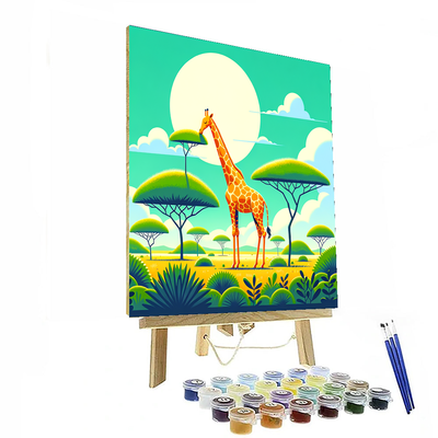 Safari Journey With Giraffe Paint By Color