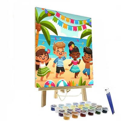 Tropical Beach Party Number Painting