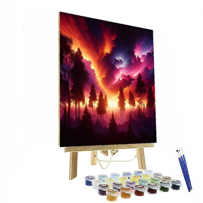 Vivid Sunset Silhouette Numbered Painting Kits