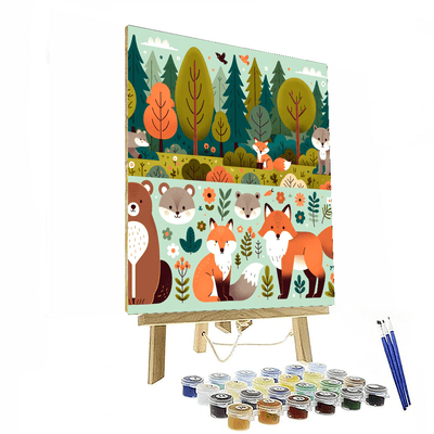 Forest Animal Friends Paint By Numbers Art