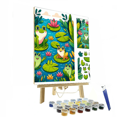 Playful Frogs Number Painting