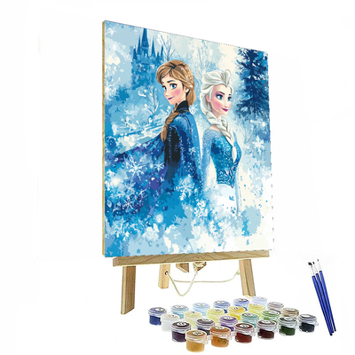 Frozen Sisters Winter Wonderland - Disney Inspired Paint By Numbers Art