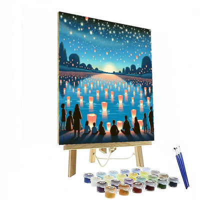 Floating Lantern Festival - Usa Painting By Numbers Kit