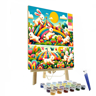 Bouncing Bunny Parade Painting Number Kit