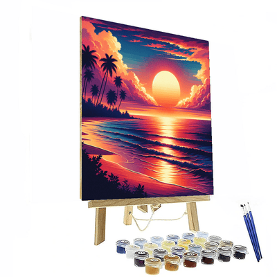 Vibrant Coastal Sunset Painting By Numbers Kit