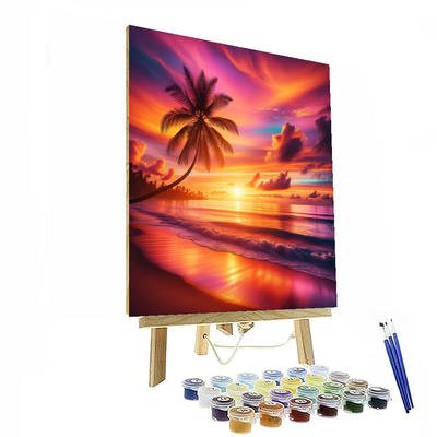 Vibrant Sunset Beach Paint By Numbers Kits