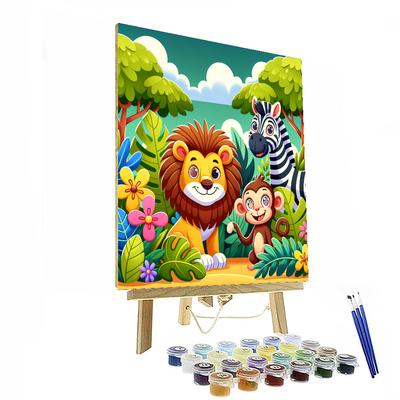 Adorable Jungle Safari Painting By Numbers Kit