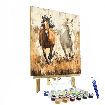 George Stubbs Inspired Harmonious Equestrian Elegance  Numbered Painting Kits