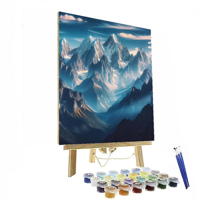 Enchanting Mountain Peaks Number Painting