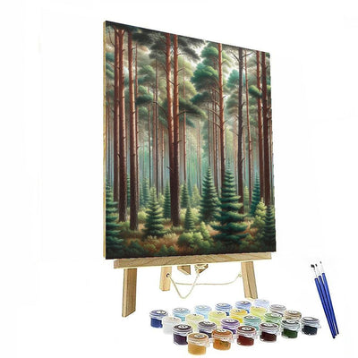 Whispering Pines Forest Paint By Numbers Art