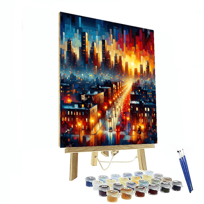 Dynamic Cityscape Energy Paint By Numbers Art