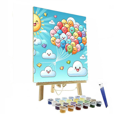 Whimsical Cloud Adventures DIY Paint By Numbers