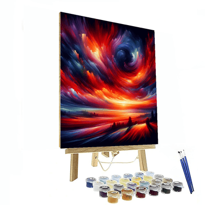 Fiery Sunset Horizon Painting By Numbers Kit