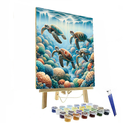 Artistic Sea Turtles Paint By Numbers