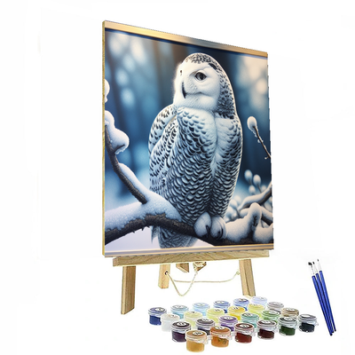 Snowy Owl Perch Painting Number Kit