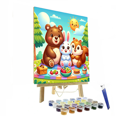 Charming Woodland Picnic Painting By Numbers Kit