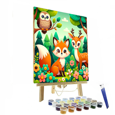 Cozy Woodland Friends Paint By Color