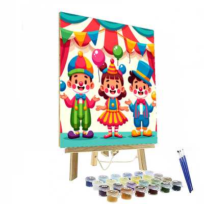 Jolly Circus Clowns Paint By Number