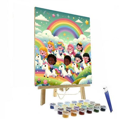 Rainbow Unicorn Quest Paint By Numbers Art