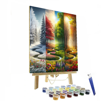 Seasonal Landscapes Painting Number Kit