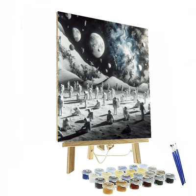 Celestial Lunar Exploration Number Painting