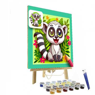 Playful Lemur Number Painting