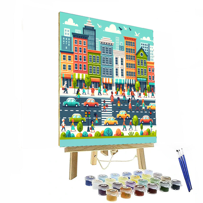 Cheery Cityscape Paint By Numbers Kits