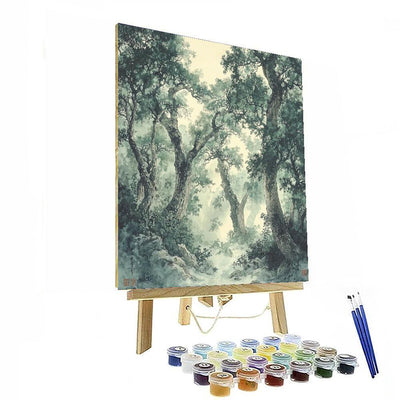 Zhao Mengfu Inspired Ethereal Dance Of Ancient Trees  Paint By Number