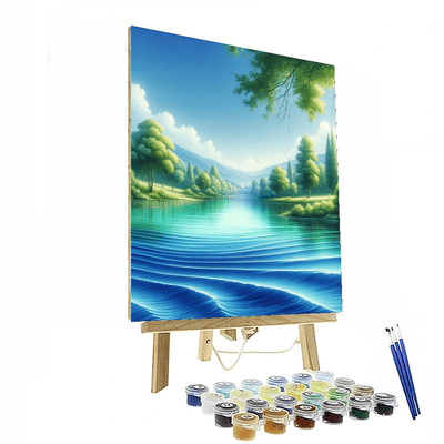 Glistening Summer Lakeside Number Painting