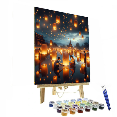 Yi Peng Lantern Festival - Thailand Paint By Numbers Kits