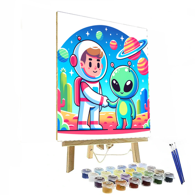 Spaceman Alien Encounter Numbered Painting Kits