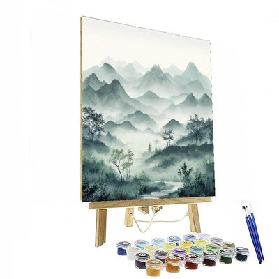 Zhao Mengfu Inspired Misty Harmony  Paint By Numbers