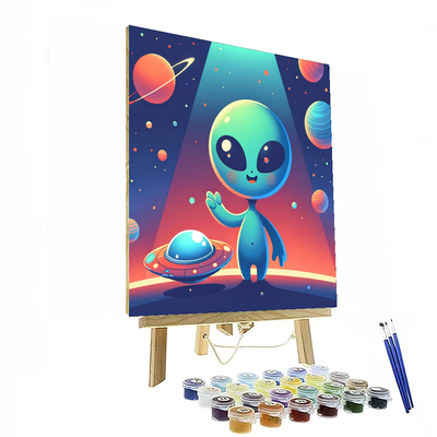 Friendly Space Alien Paint By Number