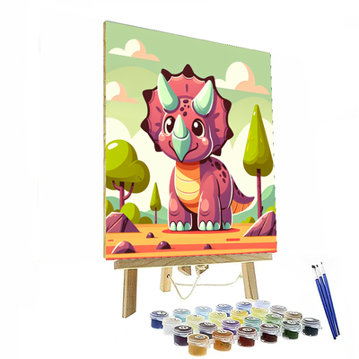 Mighty Triceratops Number Painting