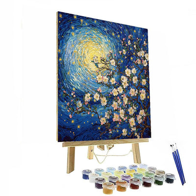 Vincent Van Gogh Inspired Starlit Skies And Blossoms  Number Painting