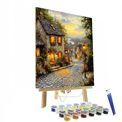 Kinkade Inspired Historical Streetscape  DIY Paint By Numbers