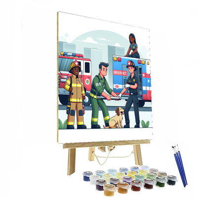 Daring Rescue Heroes Painting Number Kit