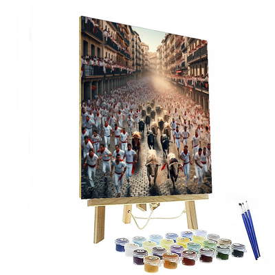 San Fermin Running Of The Bulls - Pamplona Numbered Painting Kits