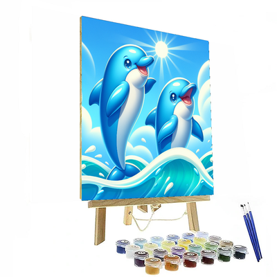 Dancing Dolphin Duo Paint By Numbers Art