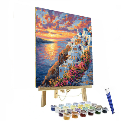 Santorini's Oia Painting By Numbers Kit