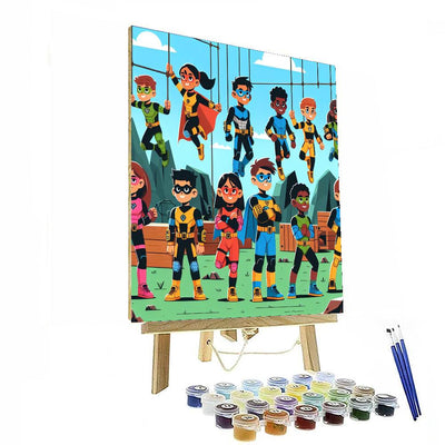 Superhero Training Mission Painting Number Kit