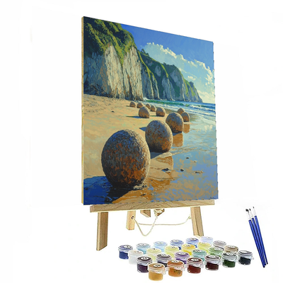 Moeraki Boulders - New Zealand Paint By Numbers Art