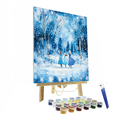 Frozen Sisters' Snowy Day - Disney Inspired Paint By Color